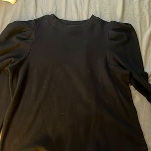 Long sleeve black sweater with puff sleeves